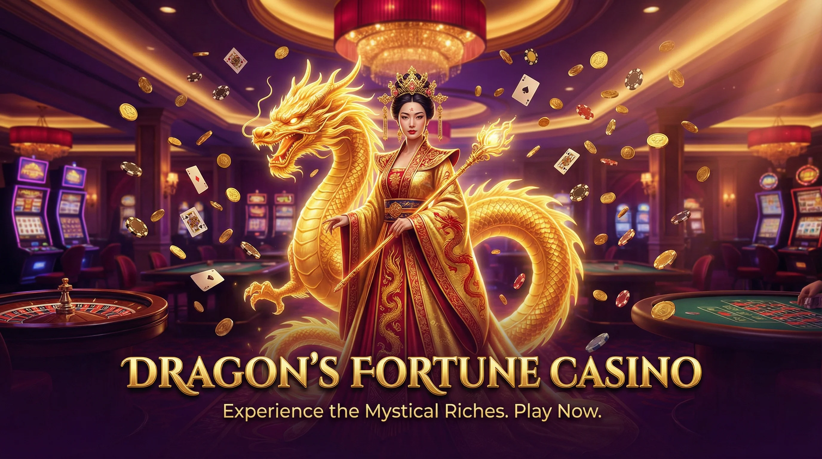Banner principal de betcris365 con la princesa dragón y juegos de casino